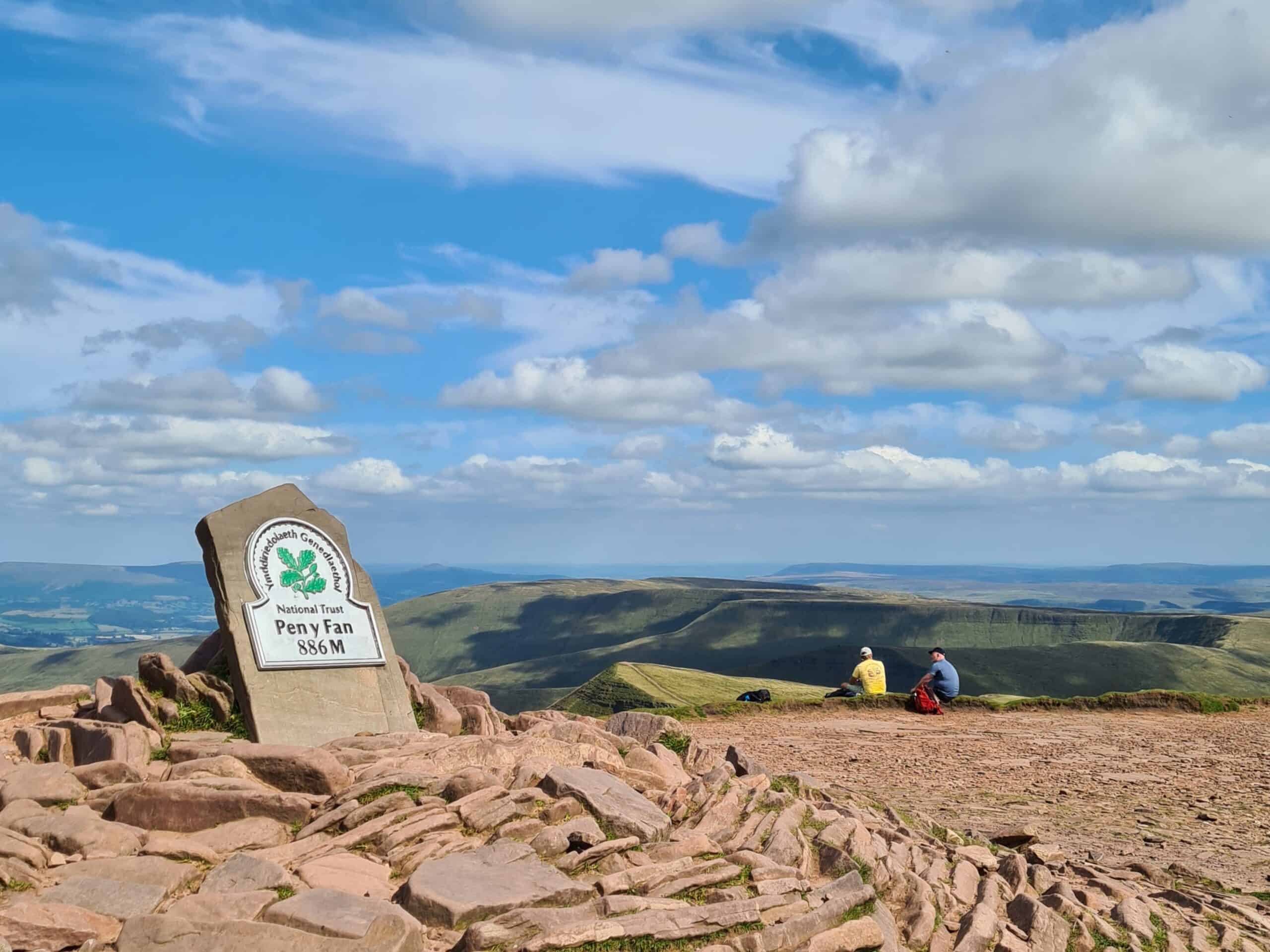 The summit of a mountain pen y fan