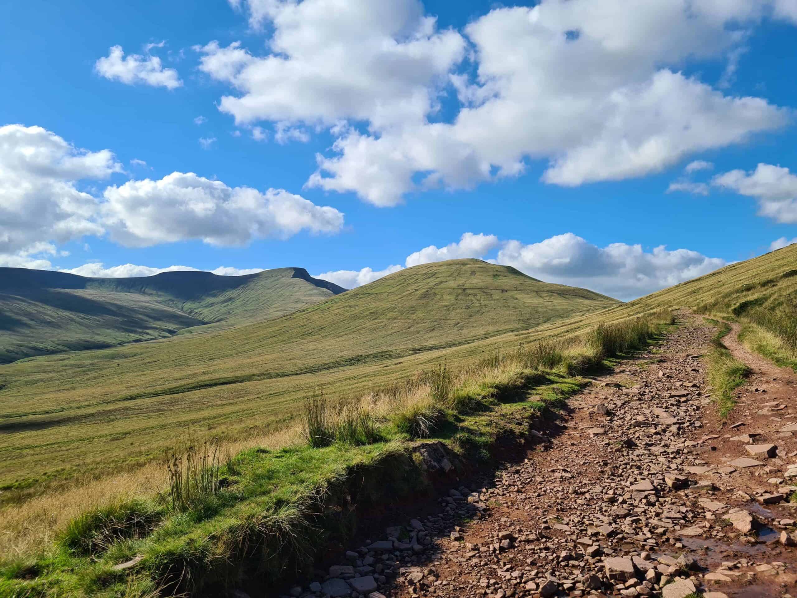 A roman road with Pen y Fan in the background.